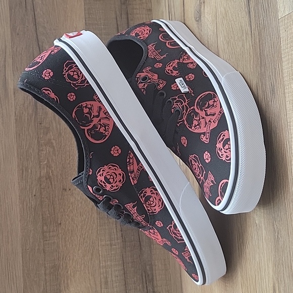 Vans  Black and Pink Patterned Sneakers - Picture 2 of 11